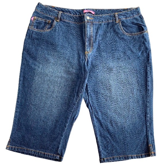 Natural Fit Stretch Capri Woman Within Plus Size 20W Blue Jeans Cropped Capris - Picture 5 of 14